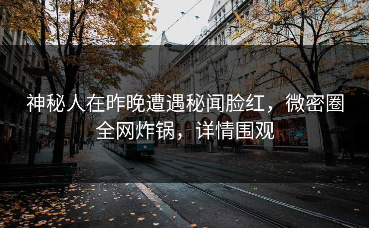 神秘人在昨晚遭遇秘闻脸红，微密圈全网炸锅，详情围观