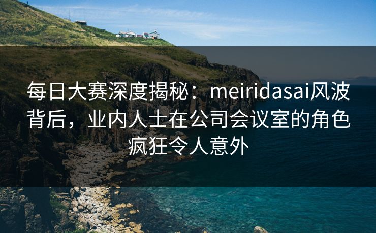 每日大赛深度揭秘：meiridasai风波背后，业内人士在公司会议室的角色疯狂令人意外