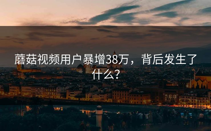 蘑菇视频用户暴增38万，背后发生了什么？