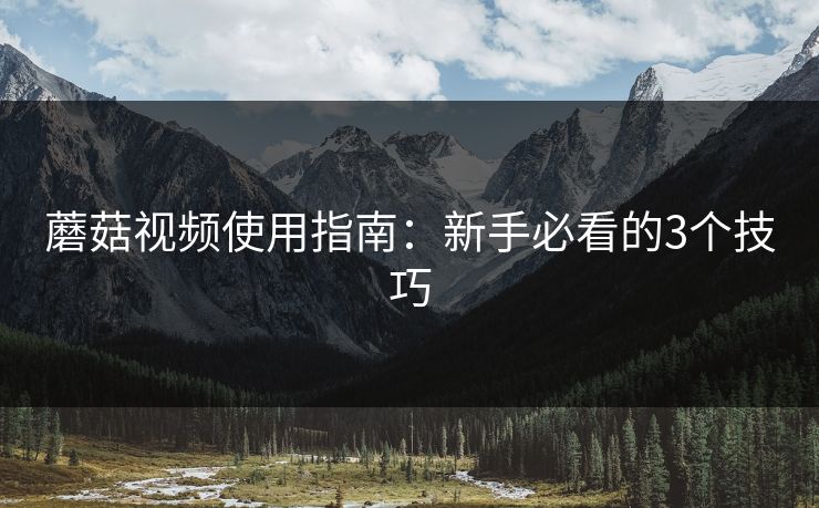蘑菇视频使用指南：新手必看的3个技巧