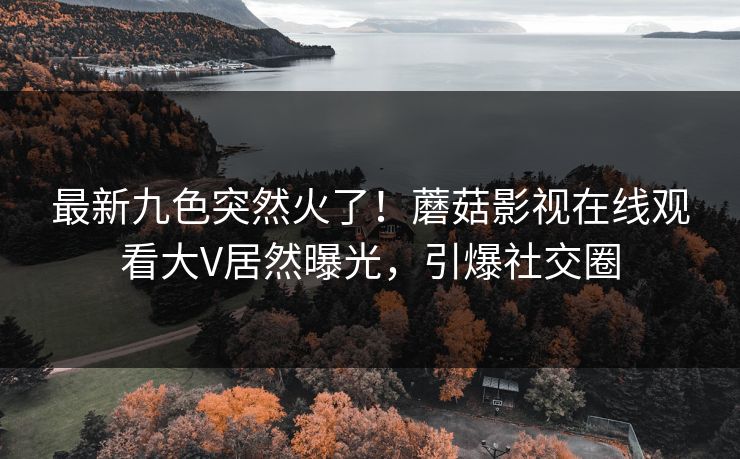 最新九色突然火了！蘑菇影视在线观看大V居然曝光，引爆社交圈