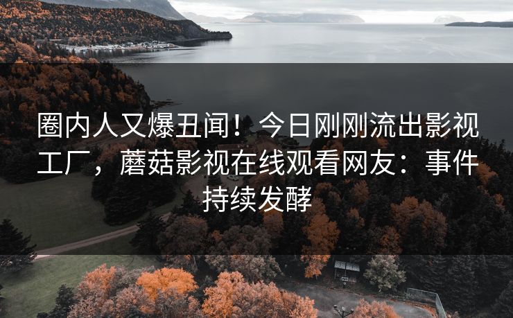 圈内人又爆丑闻！今日刚刚流出影视工厂，蘑菇影视在线观看网友：事件持续发酵