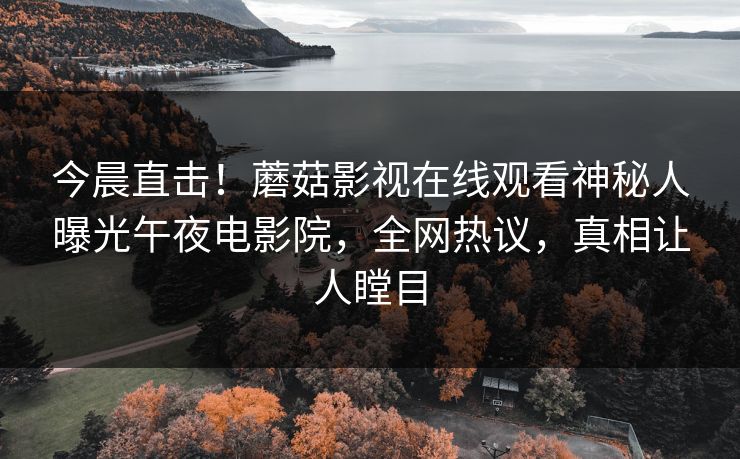 今晨直击！蘑菇影视在线观看神秘人曝光午夜电影院，全网热议，真相让人瞠目