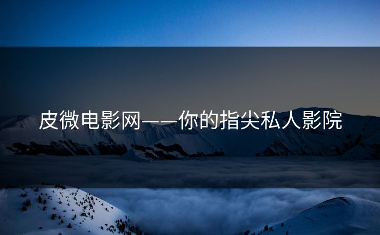 皮微电影网——你的指尖私人影院